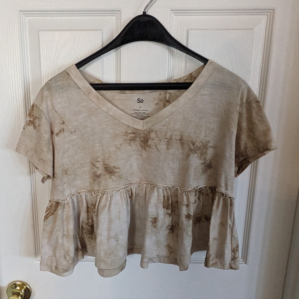 SO flowy crop top, M, tan